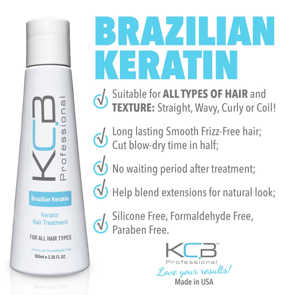 KCB Professional Kératine Brésilienne – Ingrédients riches en protéines pour renforcer les cheveux.