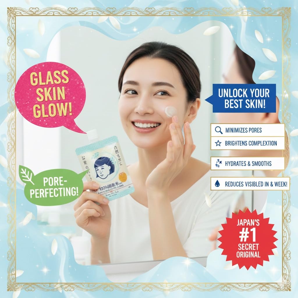 Raffinement des pores grâce au masque riz pour texture plus lisse