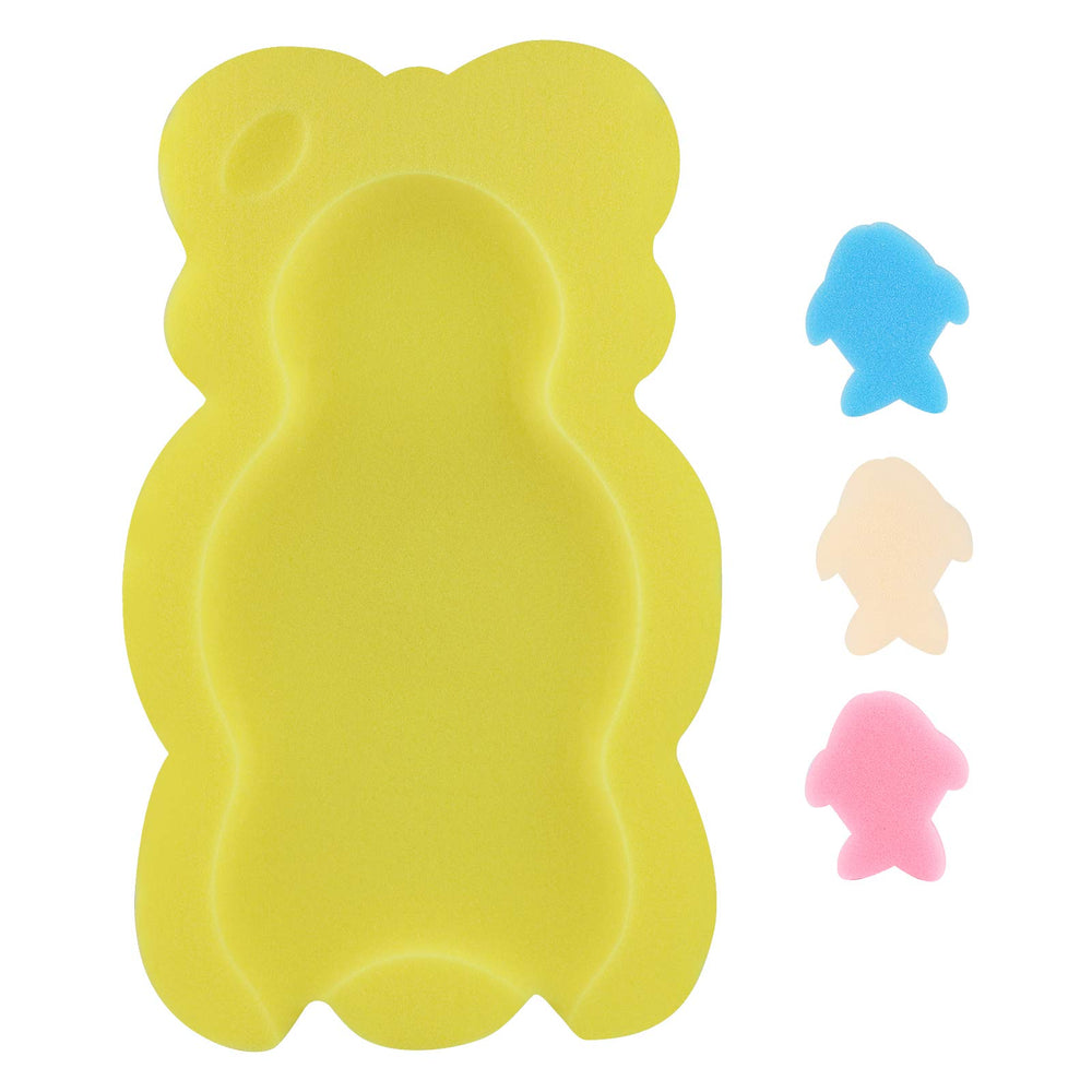 Coussin de bain KECUCO jaune pour bébé, soutien confortable lors du bain