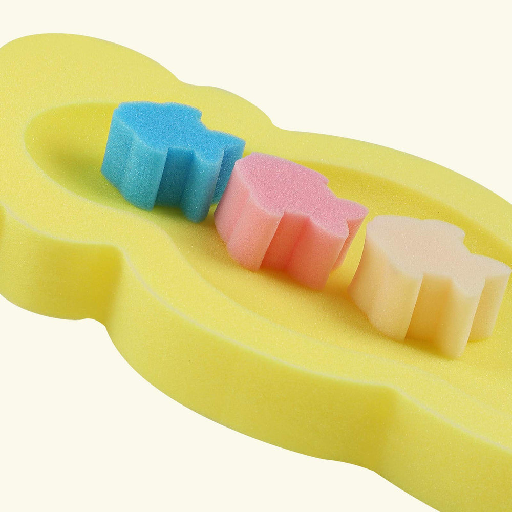 Éponge de bain KECUCO jaune, absorption efficace pour un bain agréable