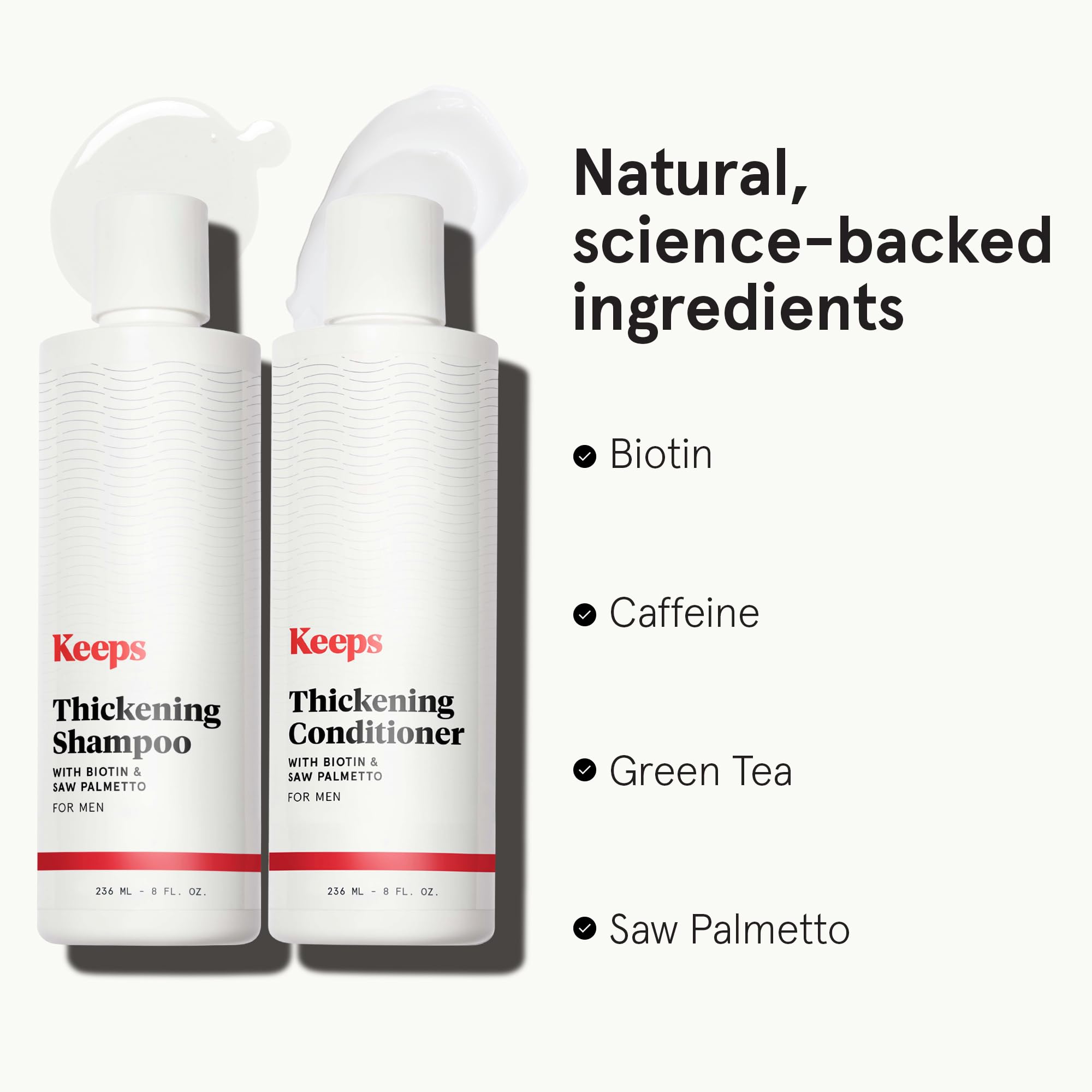 Ingrédients naturels Keeps – thé vert et saw palmetto pour une formulation douce