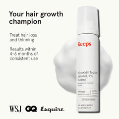 Keeps Minoxidil 5% pour homme, application sur le cuir chevelu pour densité.