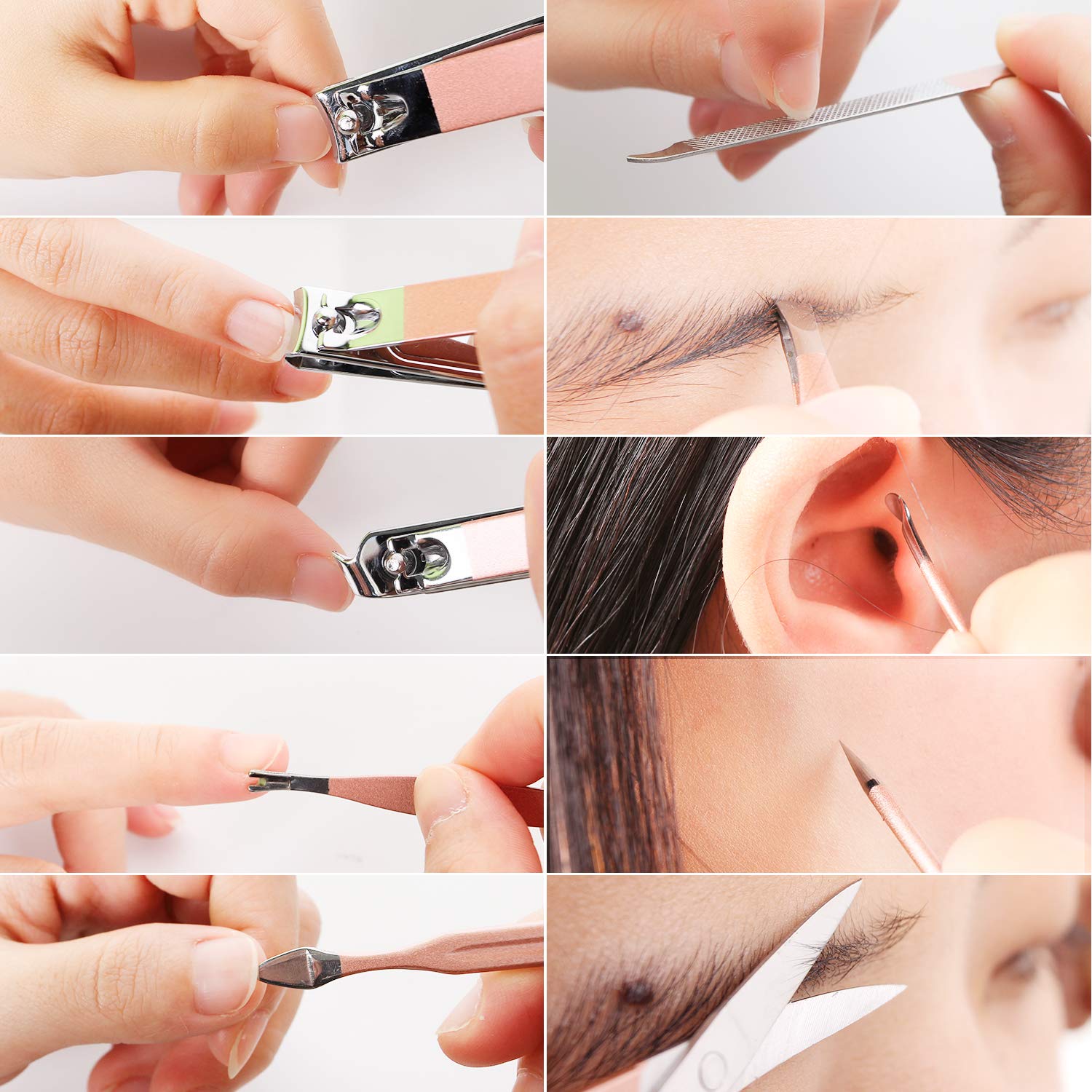 Keiby Citom ensemble 10 pièces en acier inoxydable pour soins complets.
