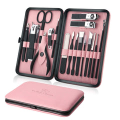 Keiby Citom étui texture PU effet vague rose, rangement élégant pour outils de manucure.