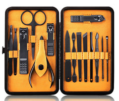 Keiby Citom coffret professionnel noir et jaune pour voyage et soins des ongles.