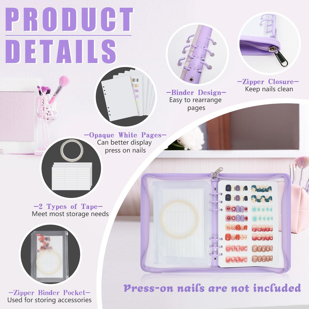 KEIFIN Pages d'insertion A5 pour ongles, affichage net et compact.