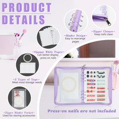 KEIFIN Pages d'insertion A5 pour ongles, affichage net et compact.