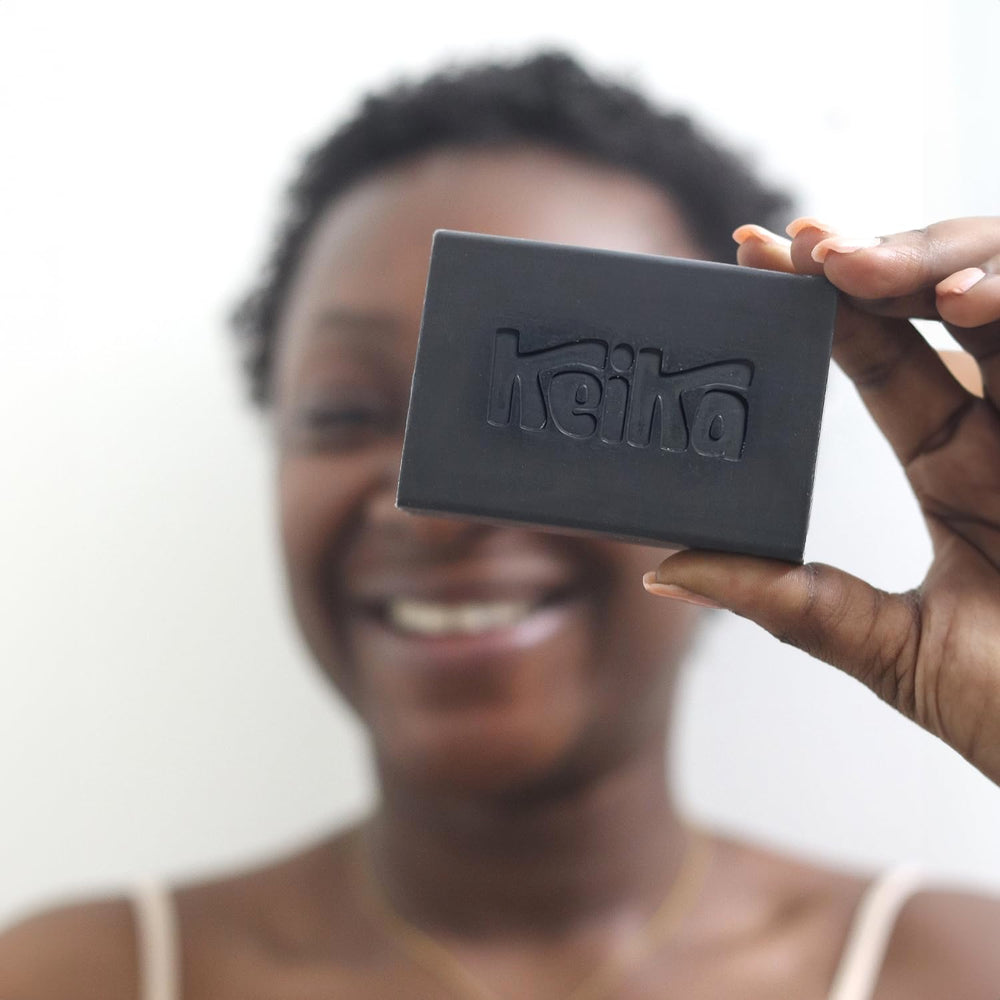 Keika Savon Charbon Noir – usage visage, corps et rasage en une étape.