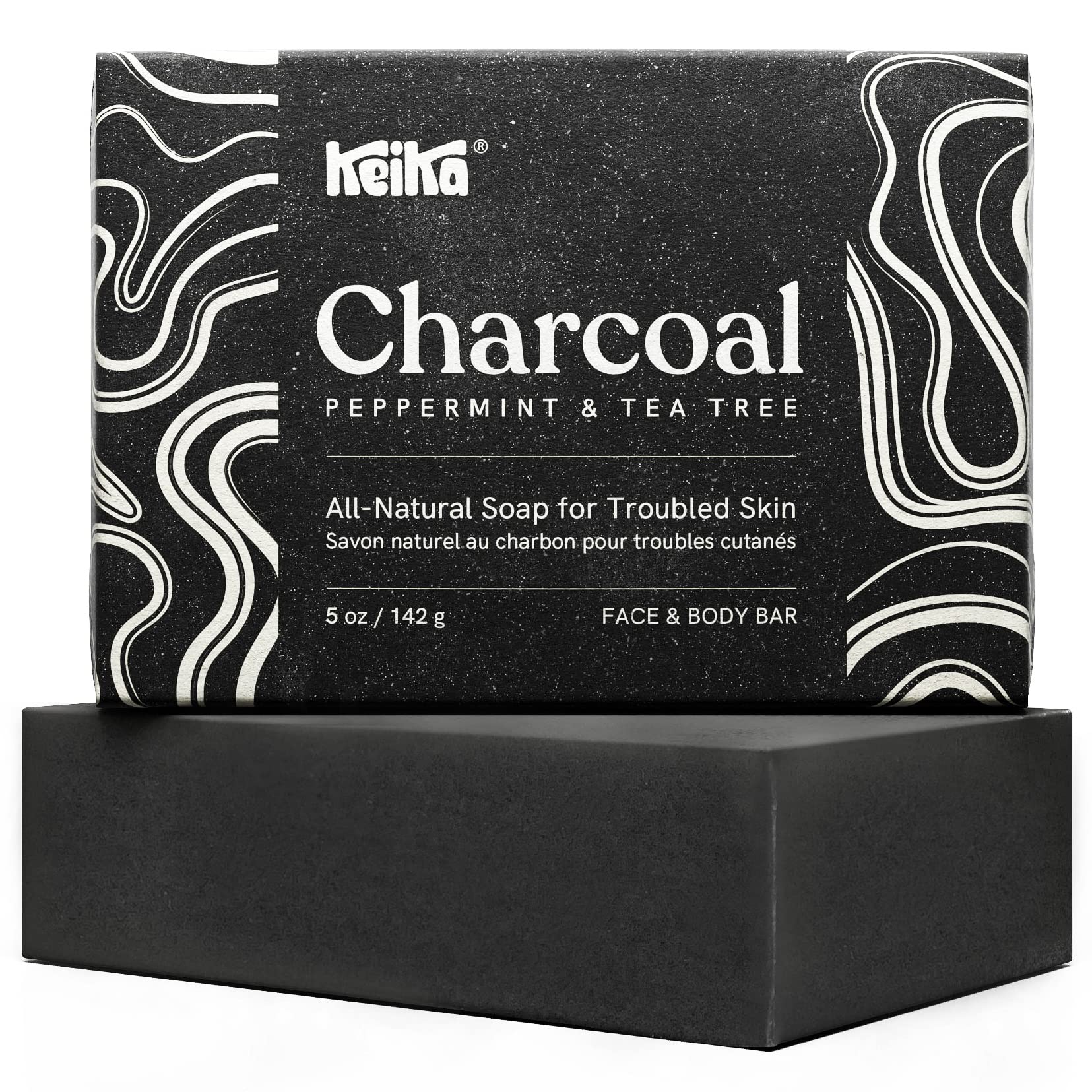 Keika Savon Charbon Noir – utilisation visage et corps, purifiant et hydratant.