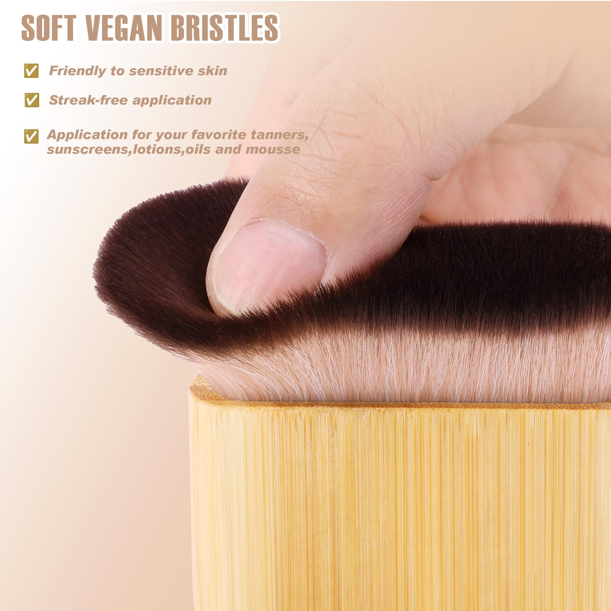 Brosse Kabuki KELILO, finition fluide pour bronzage rapide.