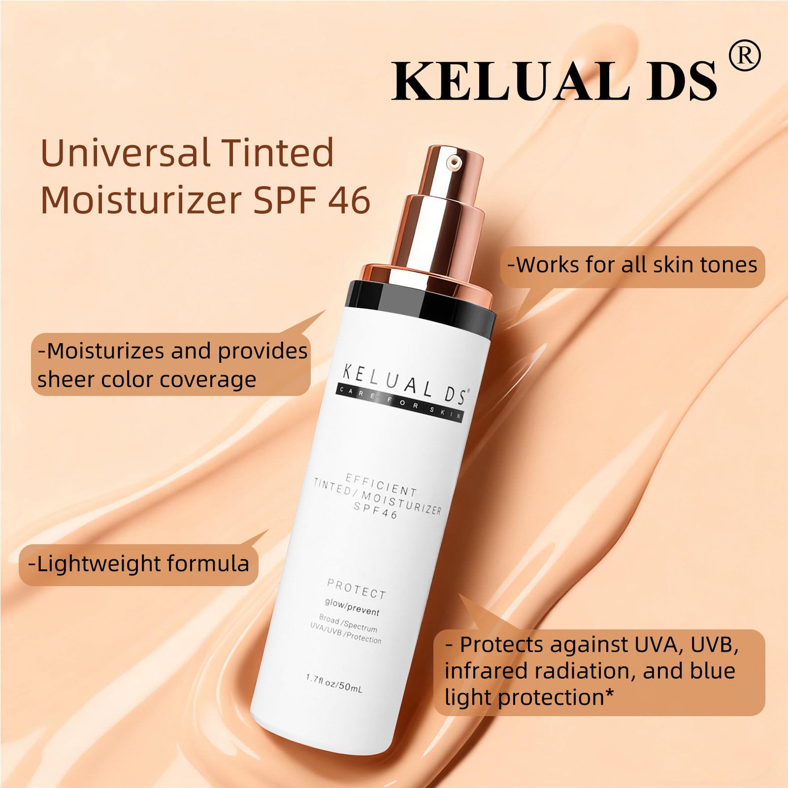 KELUAL DS teinte universelle visage offrant une couleur naturelle.