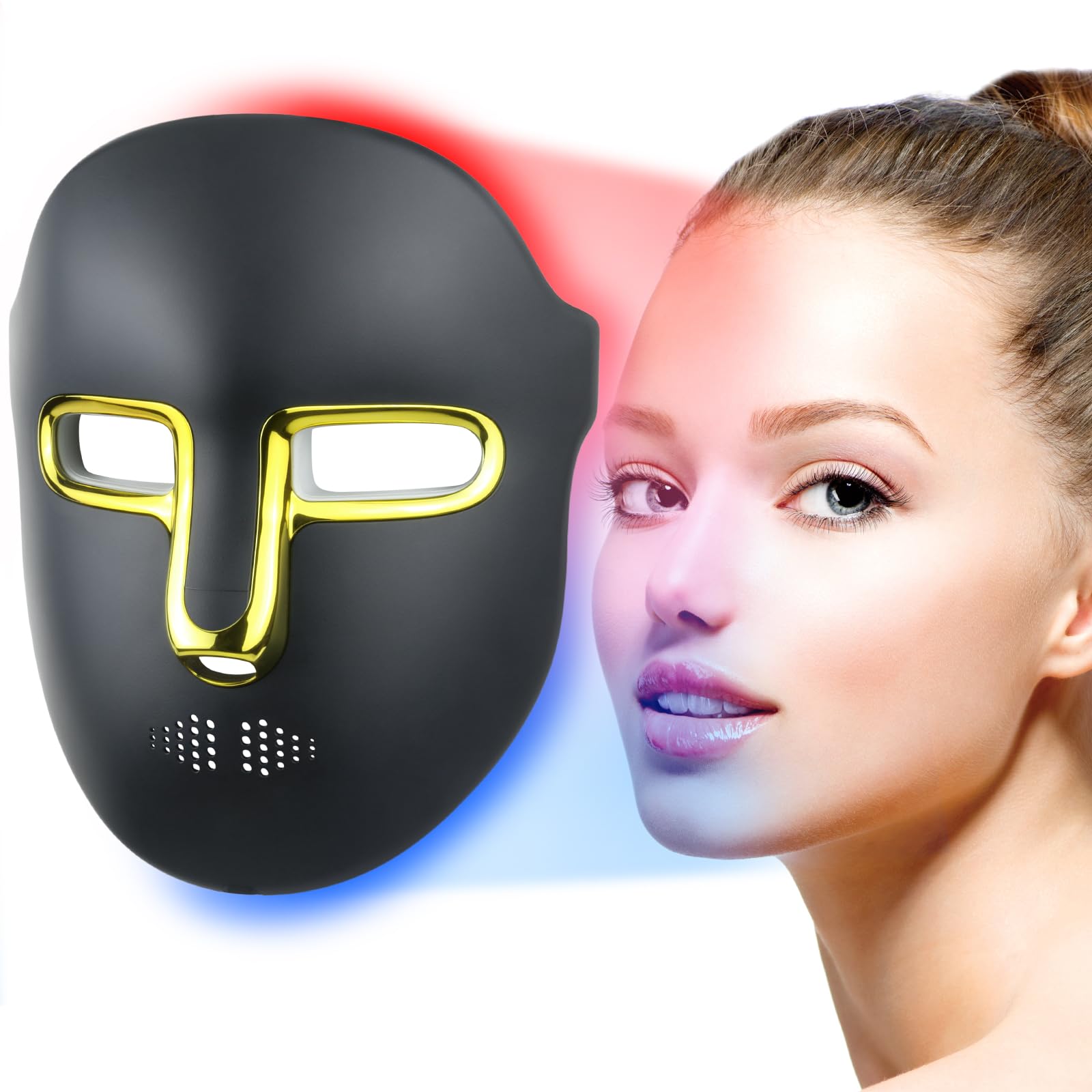 Masque lumineux Kelyoo avec lumière rouge pour le visage, peau plus lumineuse.