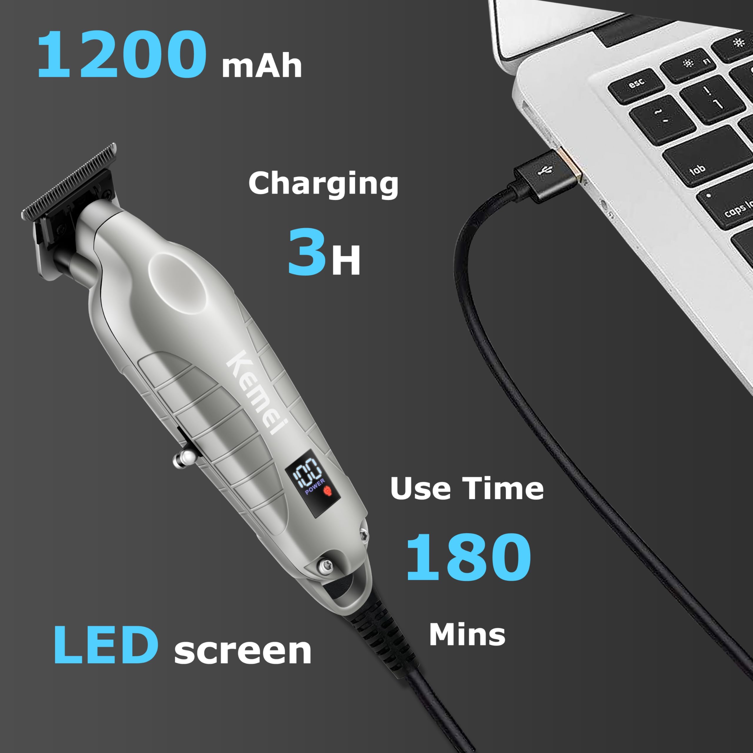 KEMEI 2293 Affichage à LED pour suivre la charge.