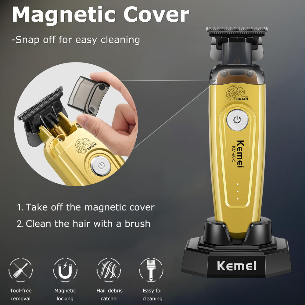 Peigne guide 1,5 mm du KEMEI 90-5 pour contours précis.