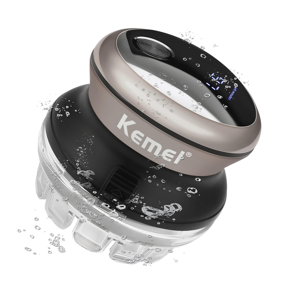 KEMEI KM-887 avec tête tournante 360°, coupe rapide et autonome.