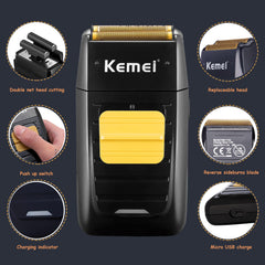 KEMEI Rasoir électrique à feuille KM-1102, rasage confortable