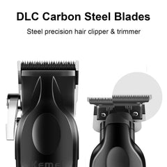 KEMEI set coiffure homme avec guides de longueur pour styles variés.