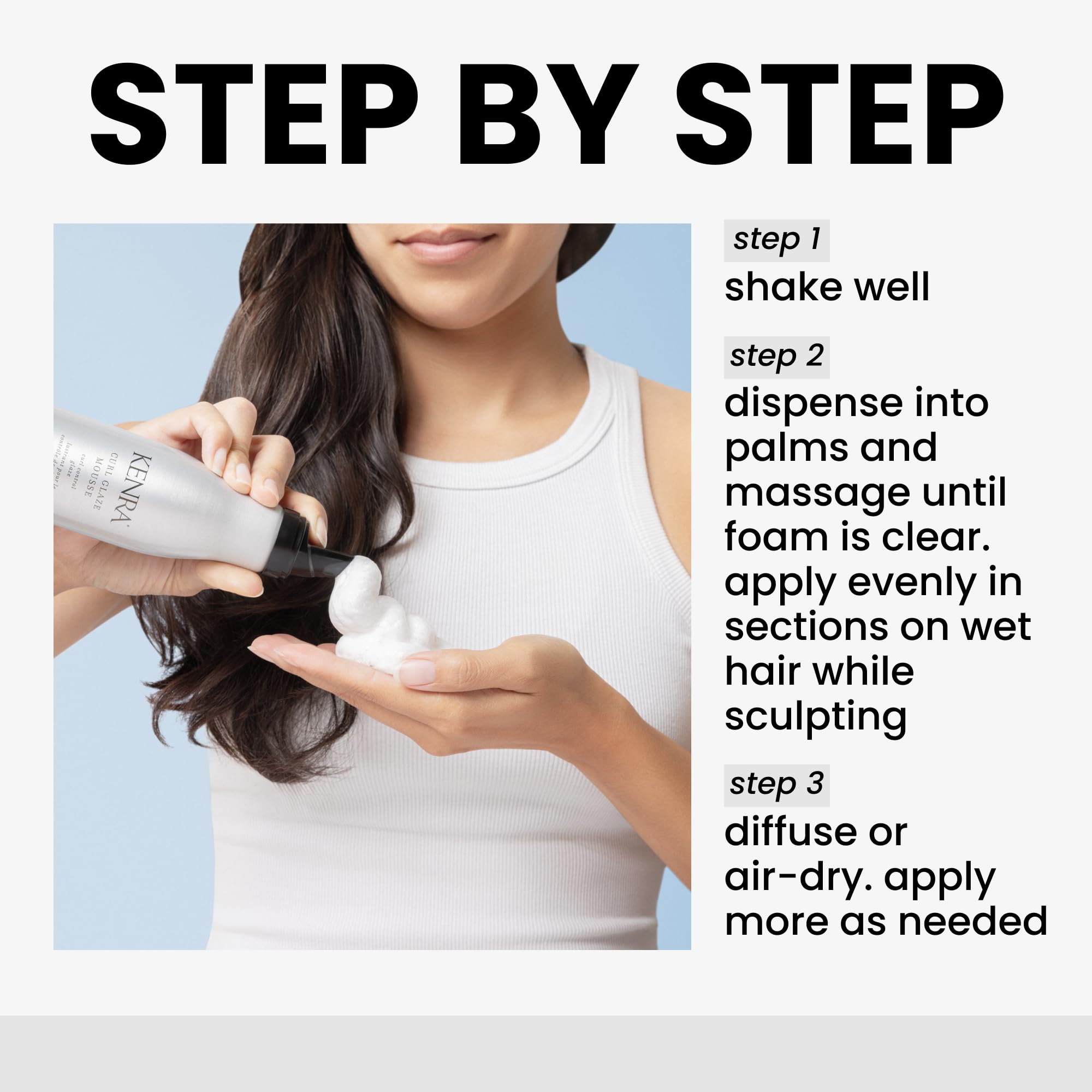 Kenra Curl Glaze Mousse, contrôle du frizz et humidité pour des boucles nettes.
