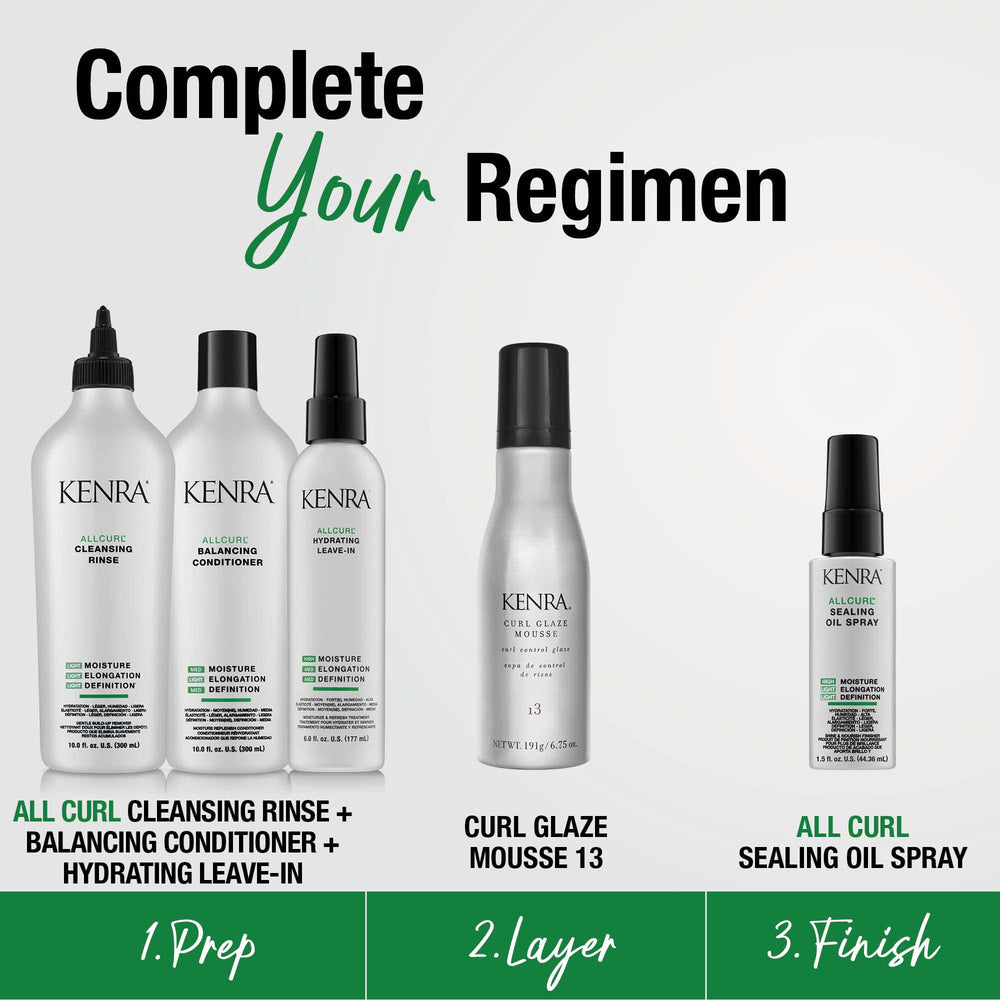 Kenra Curl Glaze Mousse, sans alcool, sensation légère et non desséchante.