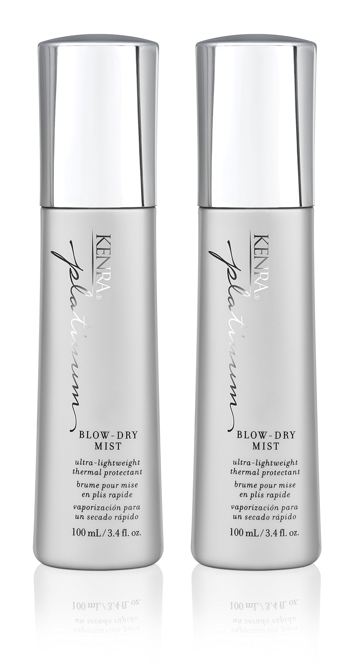 Kenra Platinum Blow-Dry Mist aperçu de la bouteille, protection thermique légère.