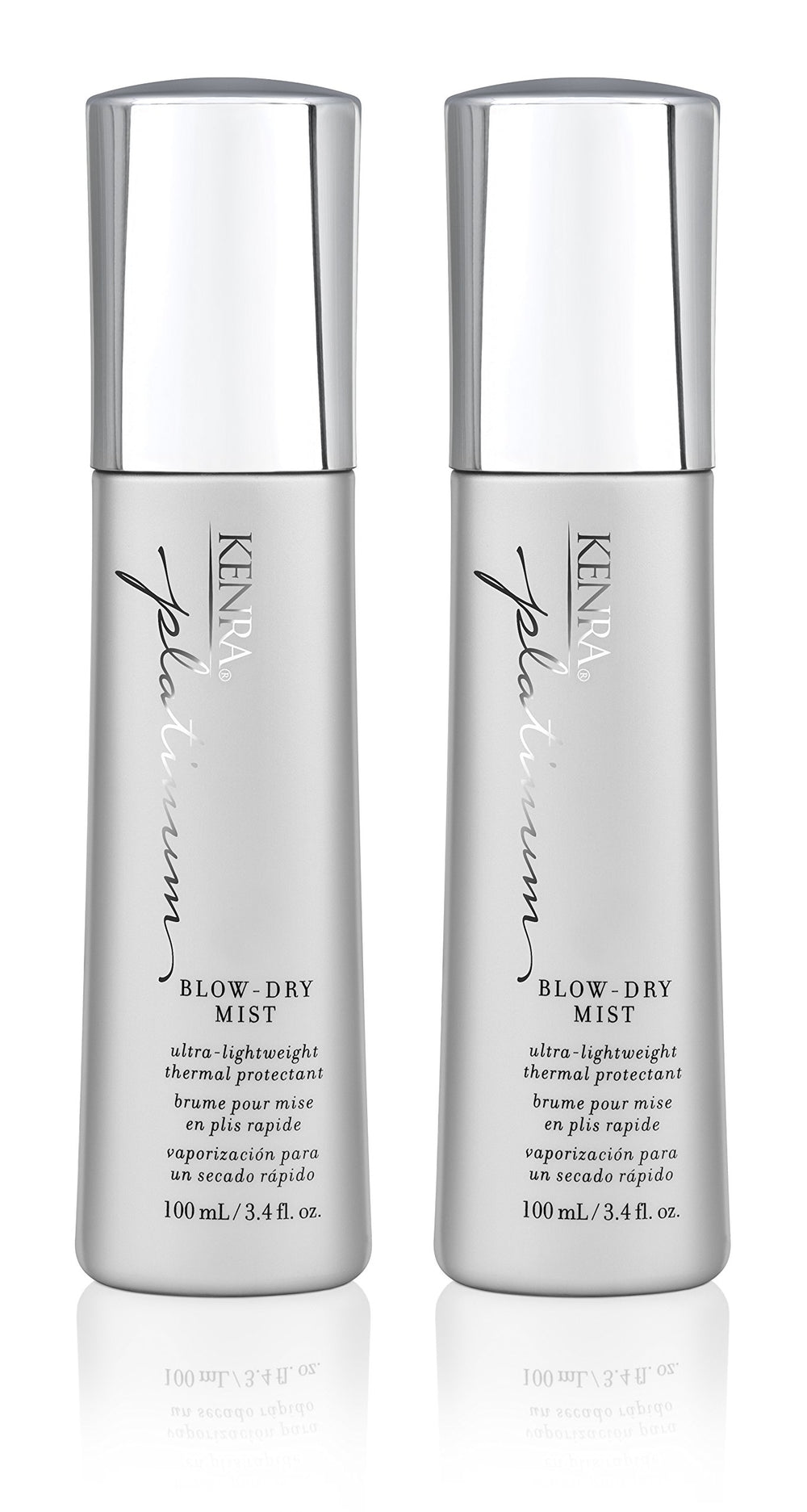 Kenra Platinum Blow-Dry Mist aperçu de la bouteille, protection thermique légère.