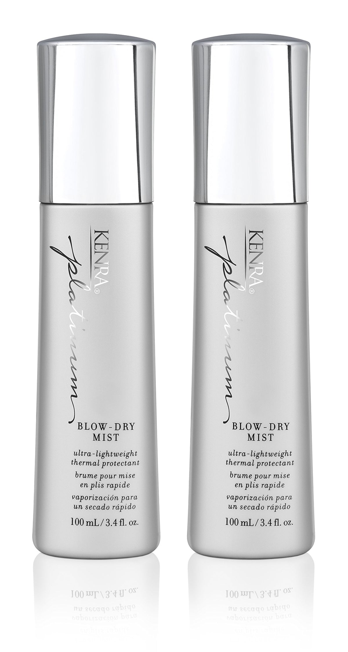 Kenra Platinum Blow-Dry Mist aperçu de la bouteille, protection thermique légère.