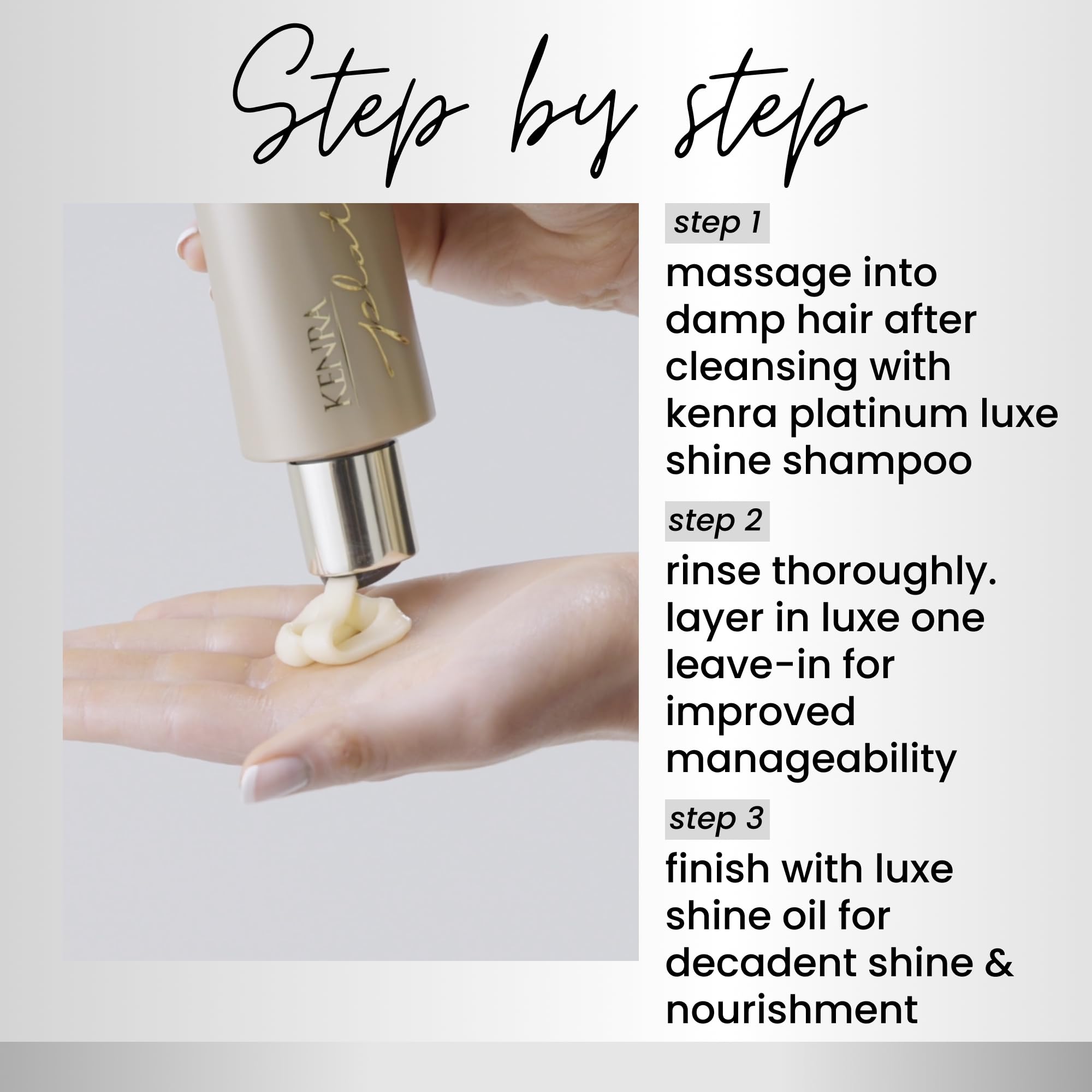 Cheveux hydratés et brillants après l’application du duo Luxe Shine.