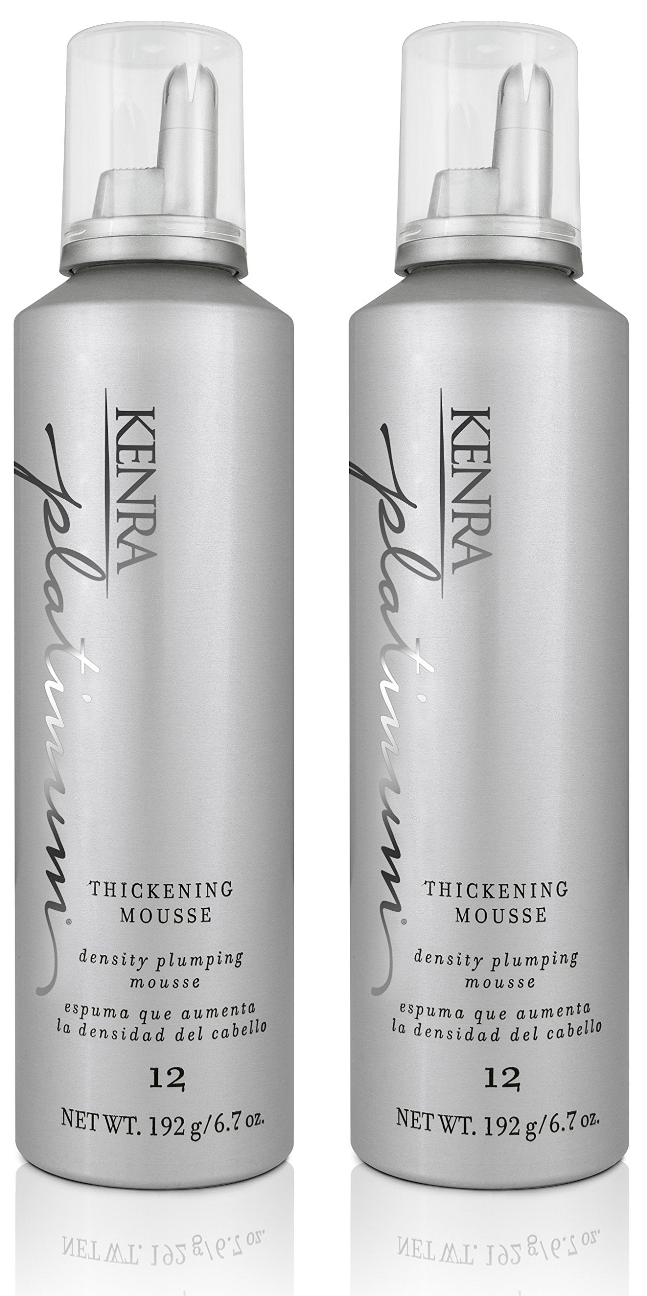 Kenra Platinum Mousse épaississante, bouteille double, apporte volume durable et toucher léger