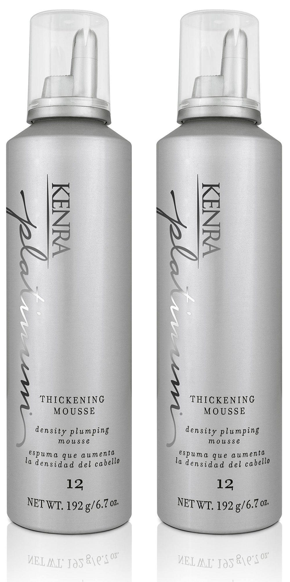 Kenra Platinum Mousse épaississante, bouteille double, apporte volume durable et toucher léger