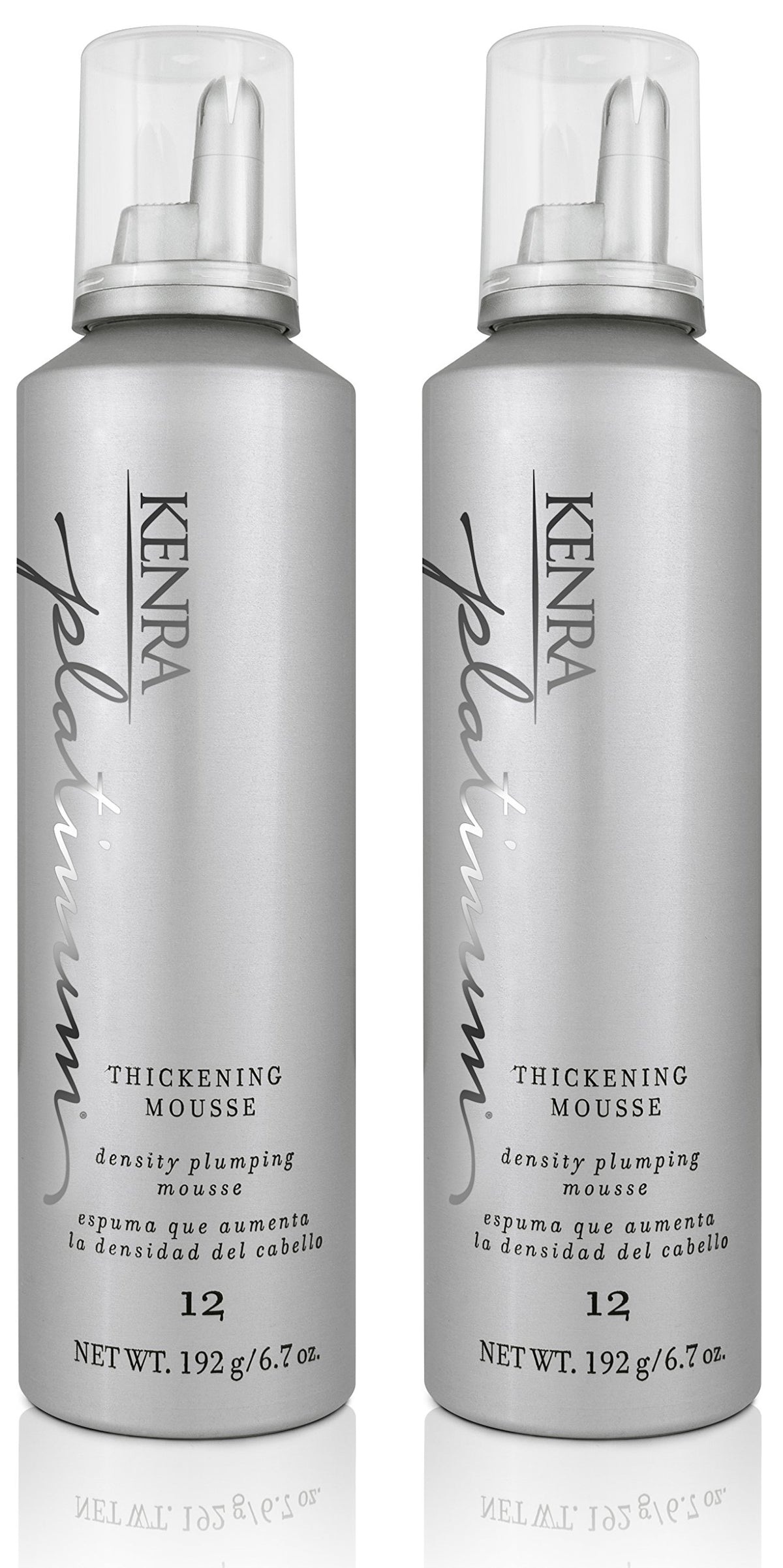 Kenra Platinum Mousse épaississante, bouteille double, apporte volume durable et toucher léger