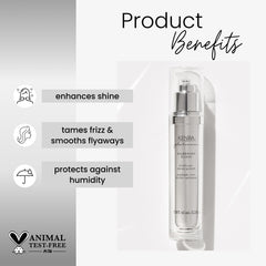 Kenra Platinum Silkening Gloss – bouteille centrale en gros plan, brillance naturelle