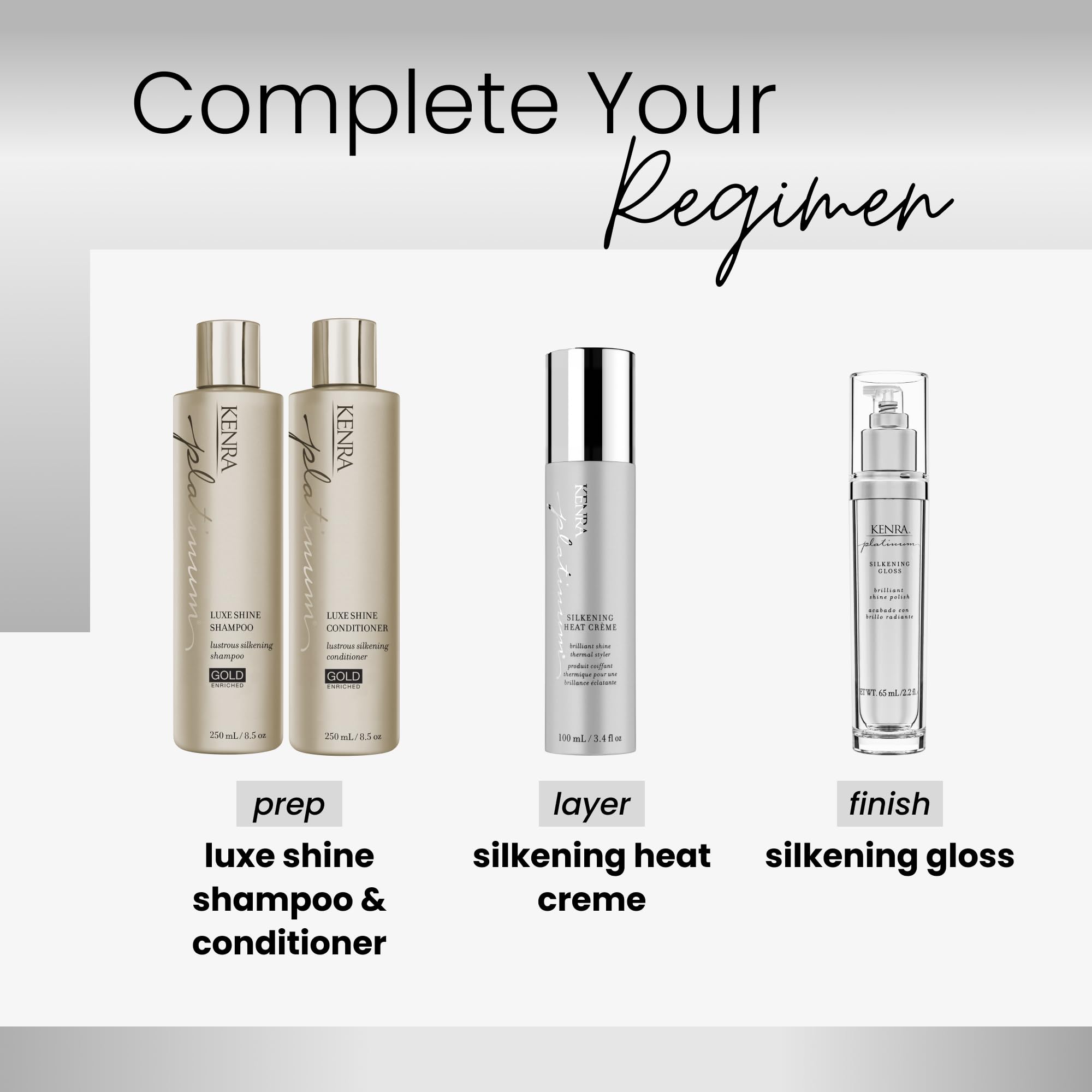 Kenra Platinum Silkening Gloss – protection contre l'humidité pour une finition durable