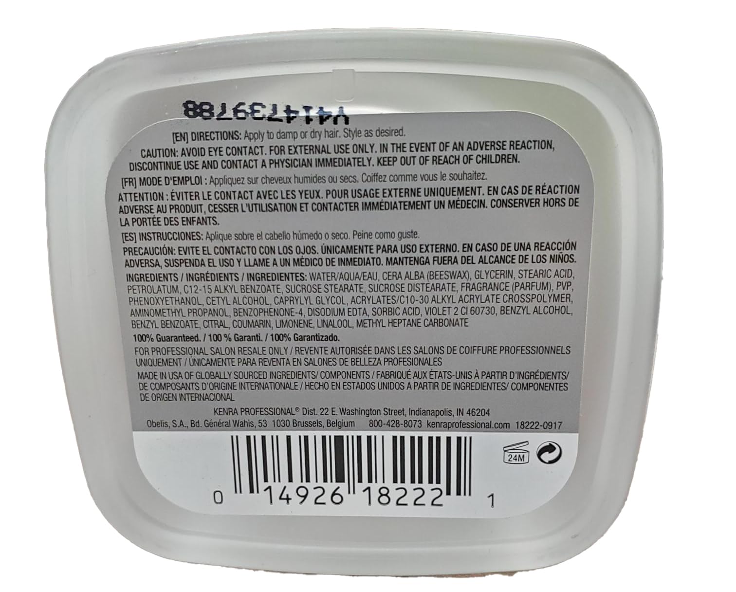 Kenra Platinum Whipped Taffy, texture soufflée offrant tenue flexible.