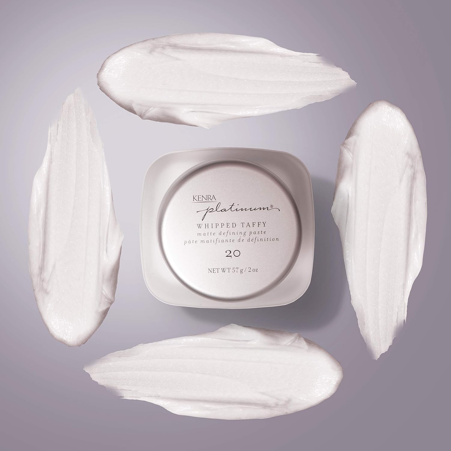 Kenra Platinum Whipped Taffy, texture soufflée légère et contrôle précis.