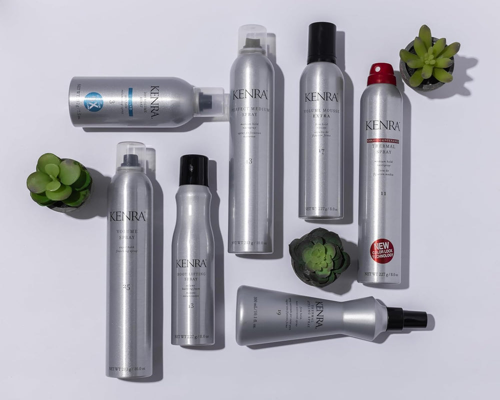 Kenra Professionnel Spray Thermique 19, convient à tous les types de cheveux.