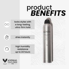 Kenra Ultra Freeze Spray 30 – jet spray en action pour coiffage précis