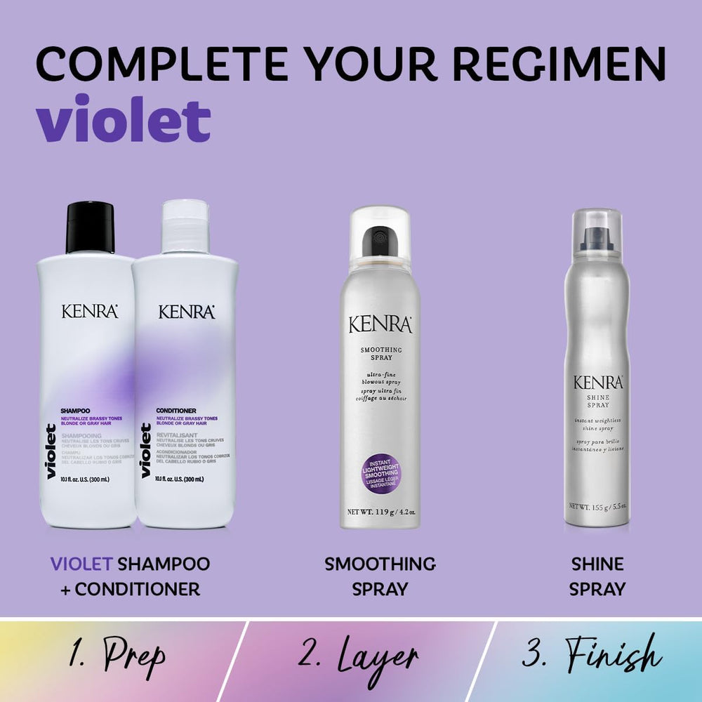 Cheveux après utilisation Kenra Violet éclat et douceur visibles.