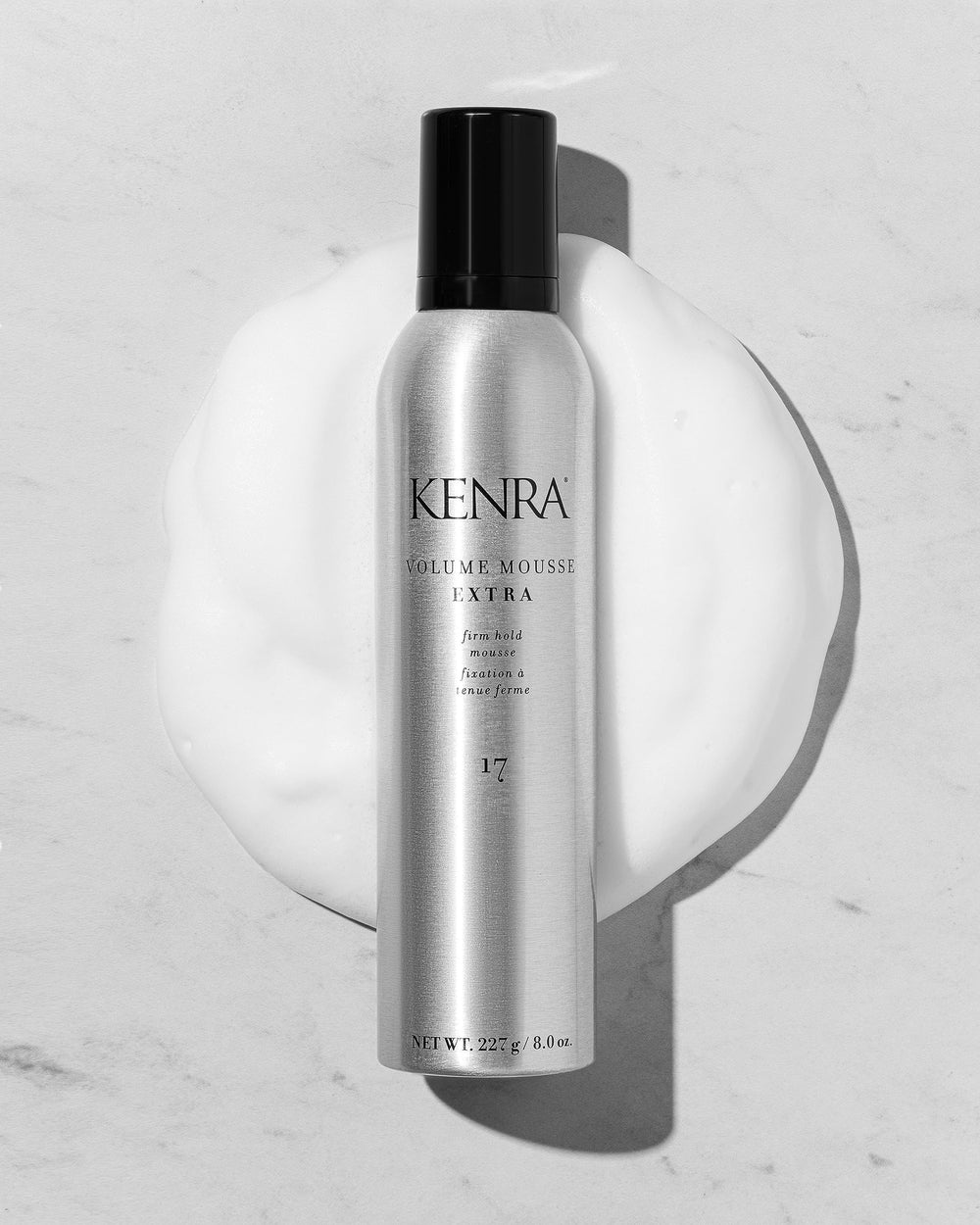 Kenra Volume Mousse Extra 17: protection thermique jusqu'à 450°F pour styles chauds.
