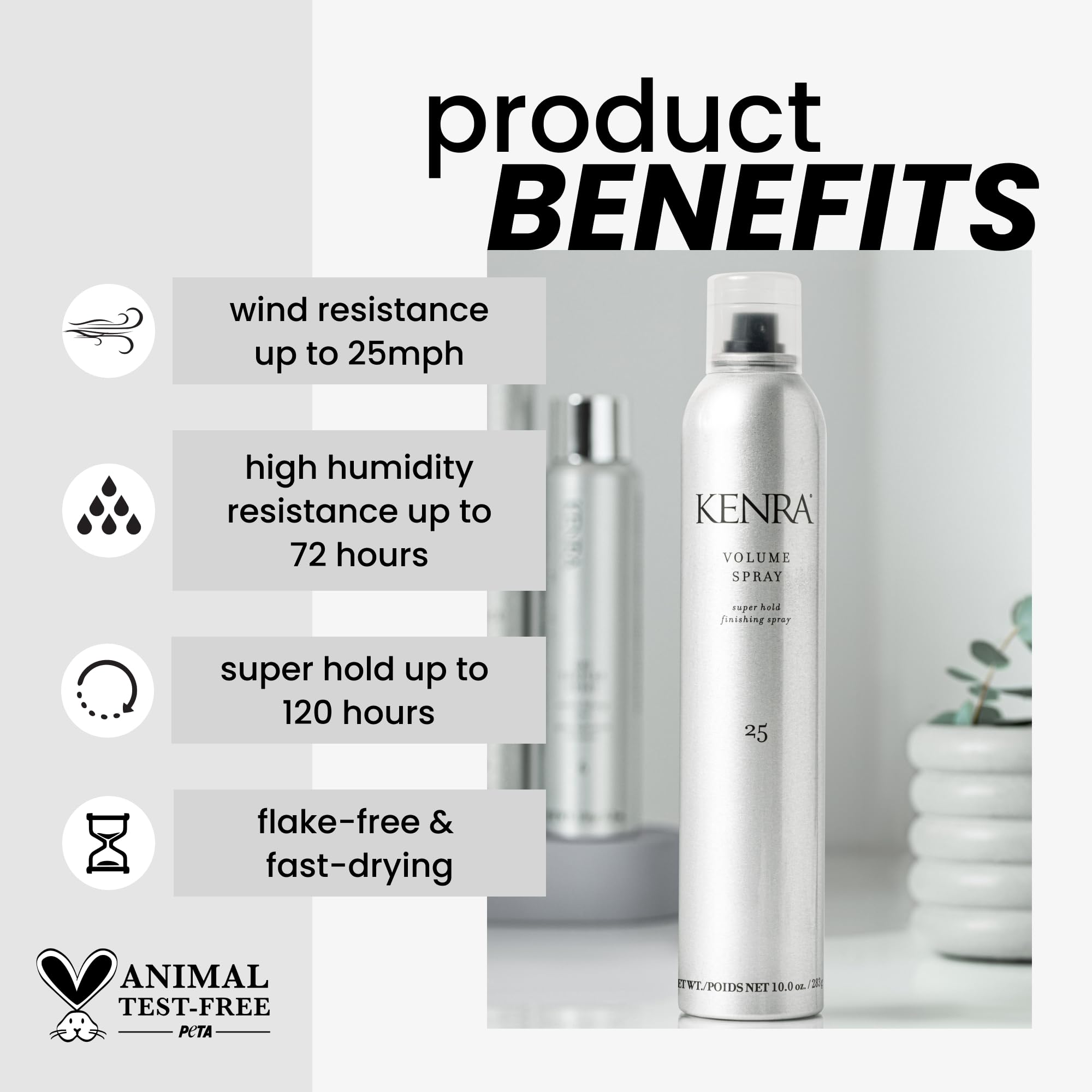 Kenra Volume Spray prise en main facile pour un coiffage précis