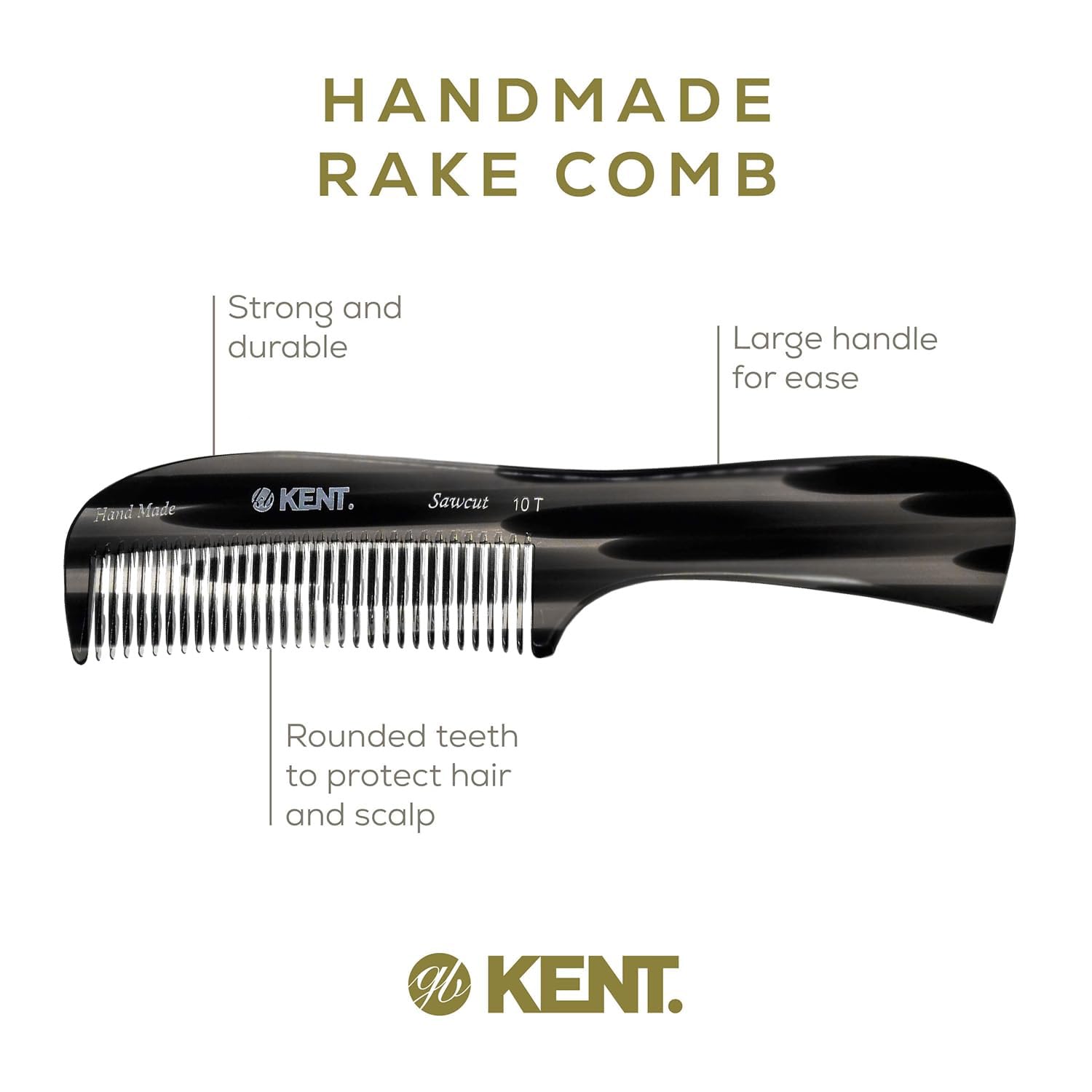 Kent 10T noir graphite – démêlage des cheveux humides sans traction.