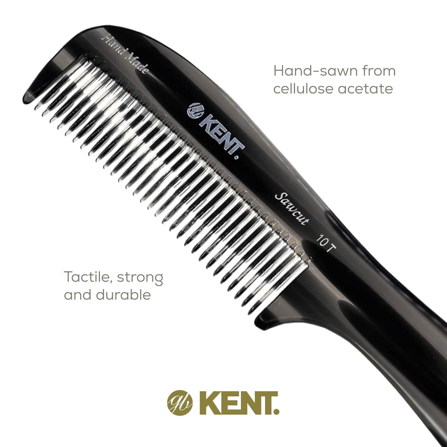Kent 10T noir graphite – démêlage des cheveux secs en douceur.