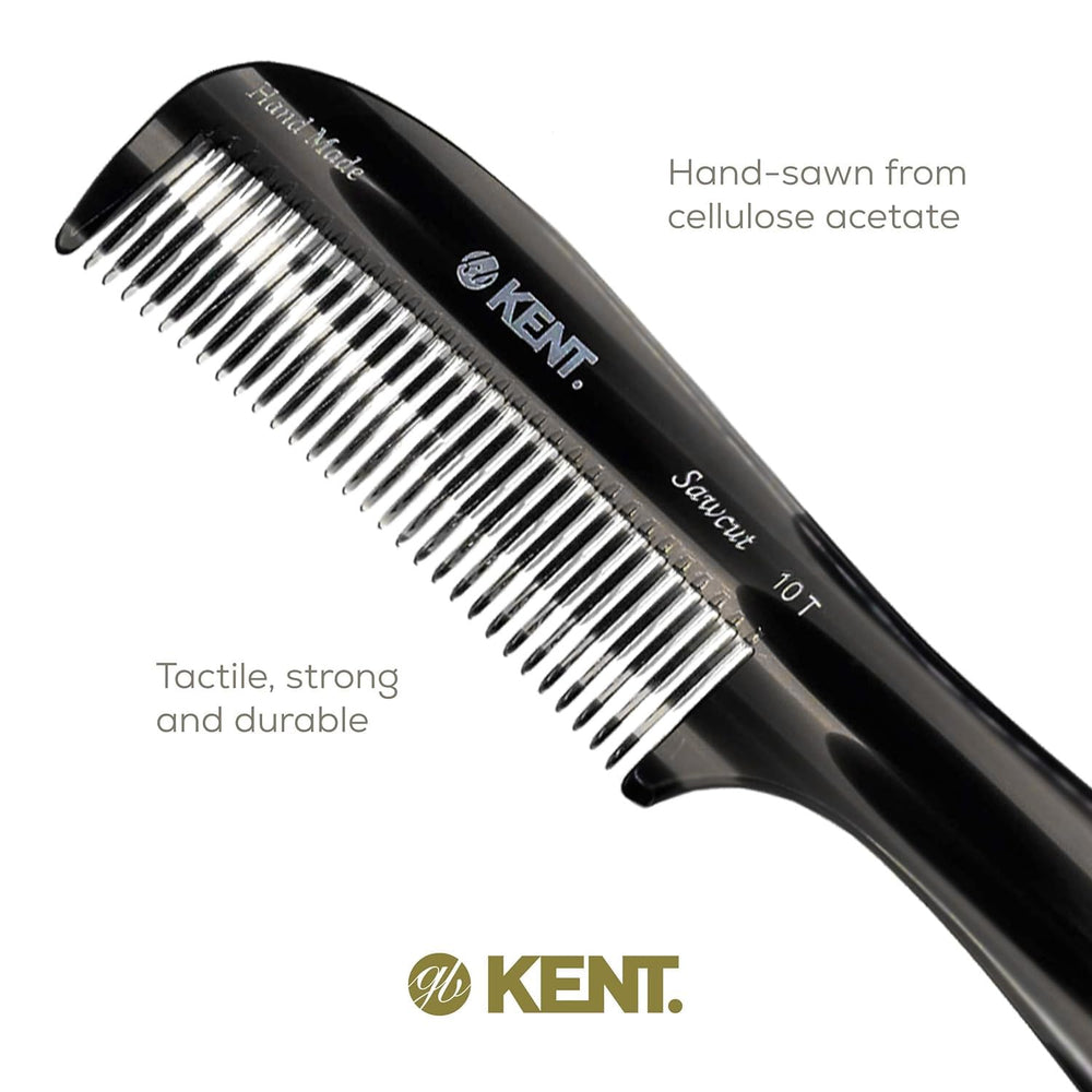Kent 10T noir graphite – démêlage des cheveux secs en douceur.