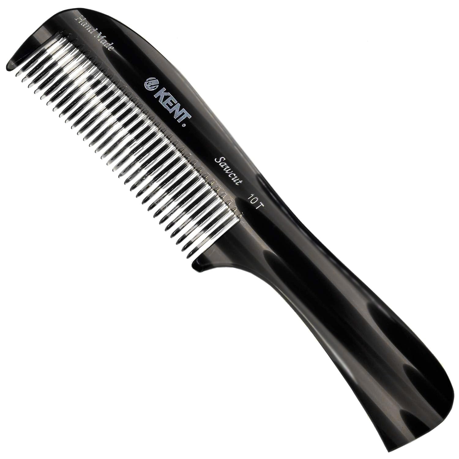 Kent 10T noir graphite – peigne démêlant à dents larges pour cheveux épais.