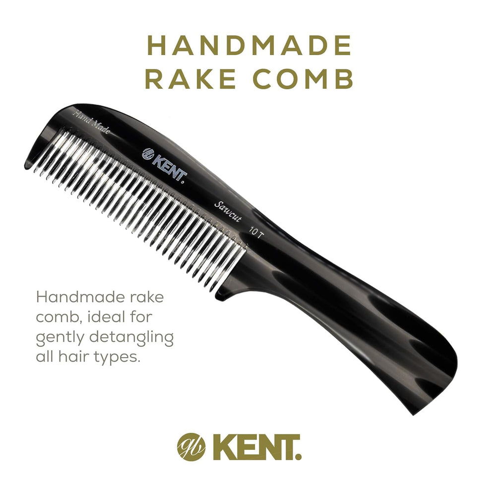Kent 10T noir graphite – dents arrondies stimulent légèrement le cuir chevelu.