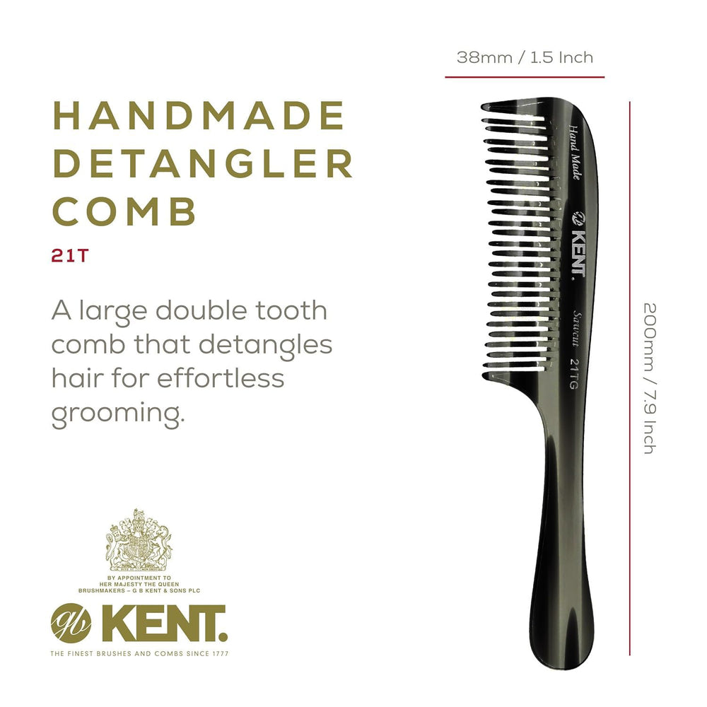 Kent 21T sur cheveux bouclés, dents larges pour dénouer sans tirer