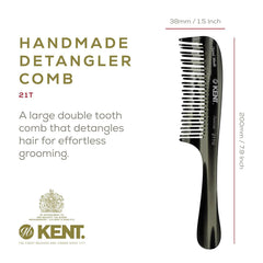 Kent 21T sur cheveux bouclés, dents larges pour dénouer sans tirer