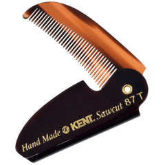 Kent 87T peigne de poche pliant en ouverture, prêt pour grooming en déplacement.