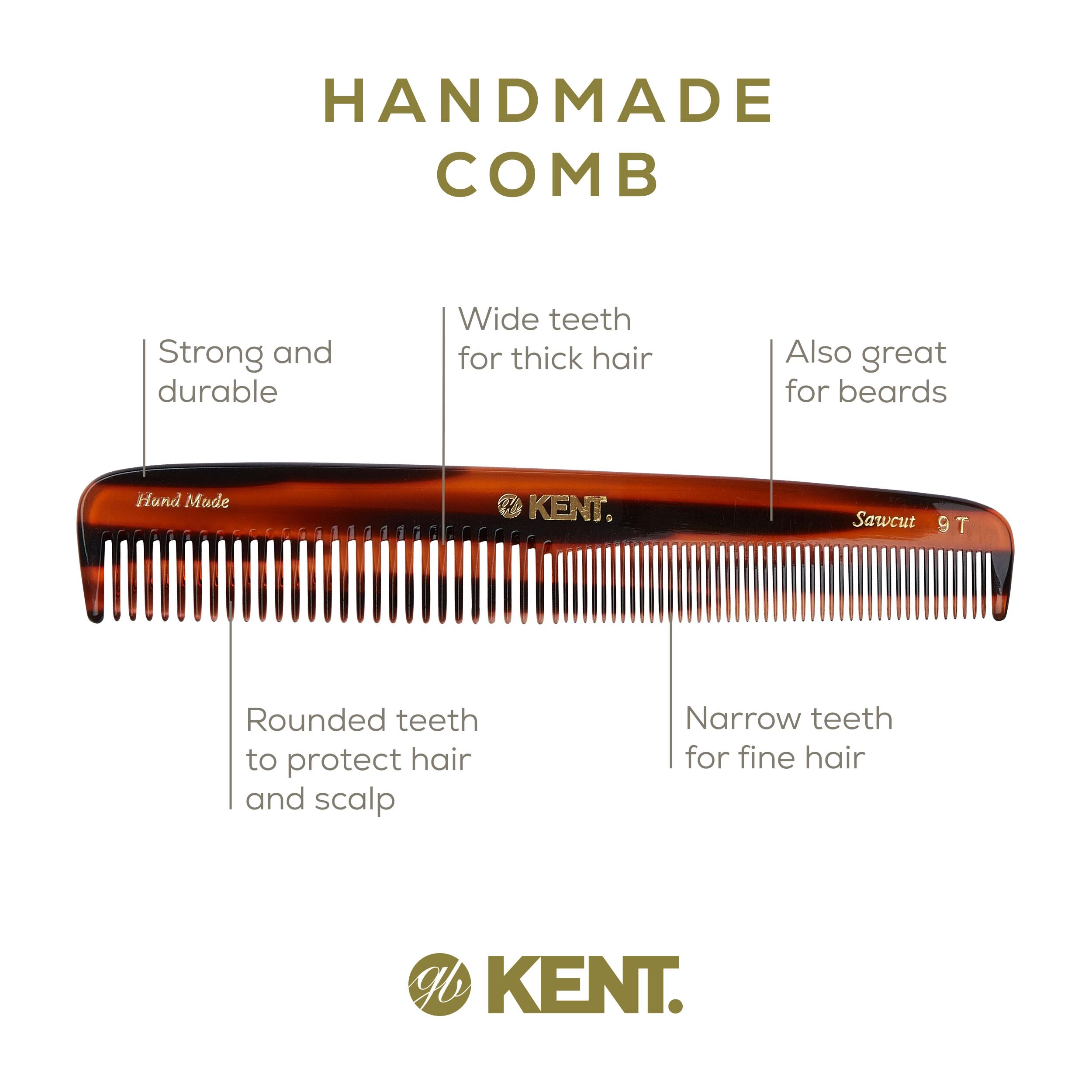Kent 9T peigne écaille tortue, dents arrondies pour douceur