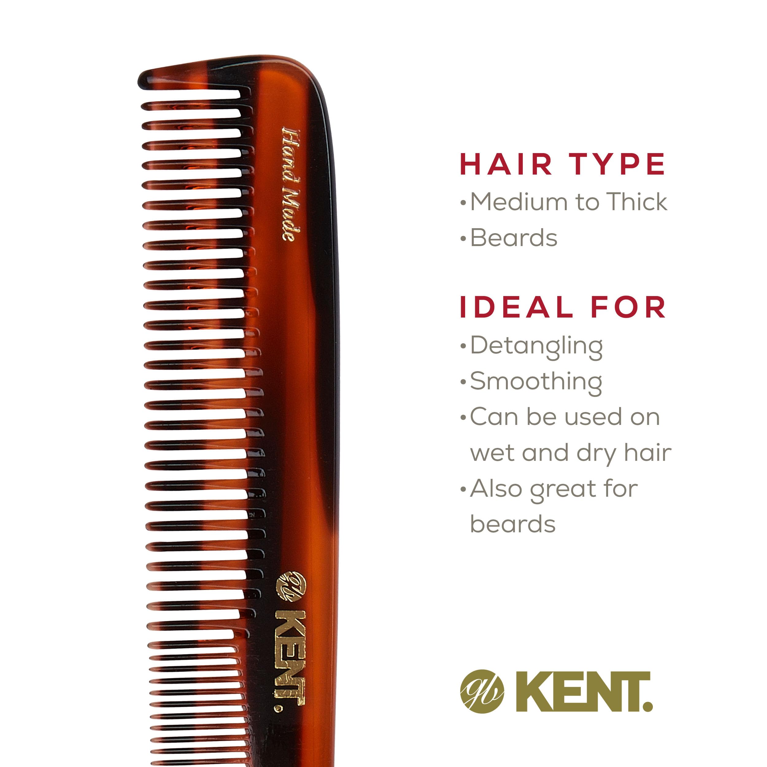Dents arrondies Kent 9T tortue pour démêlage sans douleur.
