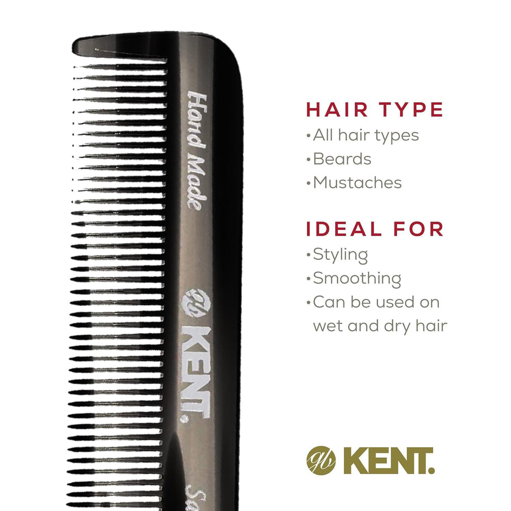 Kent FOT peigne fin noir graphite: finition polie et prise en main agréable